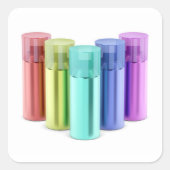 色数々ののエアゾール噴射缶 スクエアシール (正面)