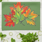 色数々ののカエデ葉ラ キッチンタオル (折り畳み)
