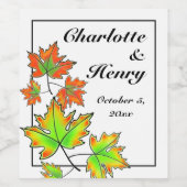 色数々ののカエデ葉ラ ワインラベル (シングルラベル)