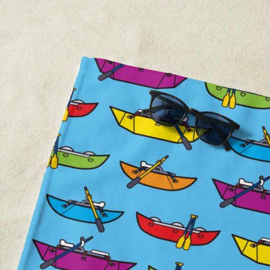 色数々ののカタラフト・ホワイトウォーター・筏 ビーチタオル (インサイチュ)