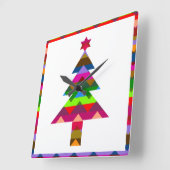 色数々ののクリスマスツリー#2 スクエア壁時計 (傾斜)