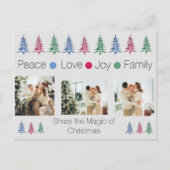 色数々ののクリスマスパゴダの木3枚の写真 シーズンポストカード (正面)