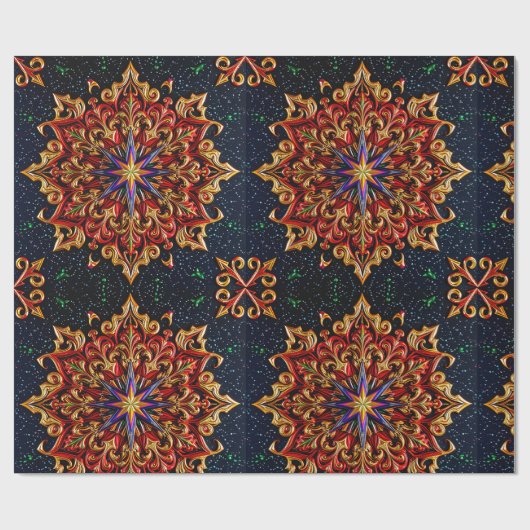 ~色数々ののクリスマス贈り物 ラッピングペーパー (フラット)