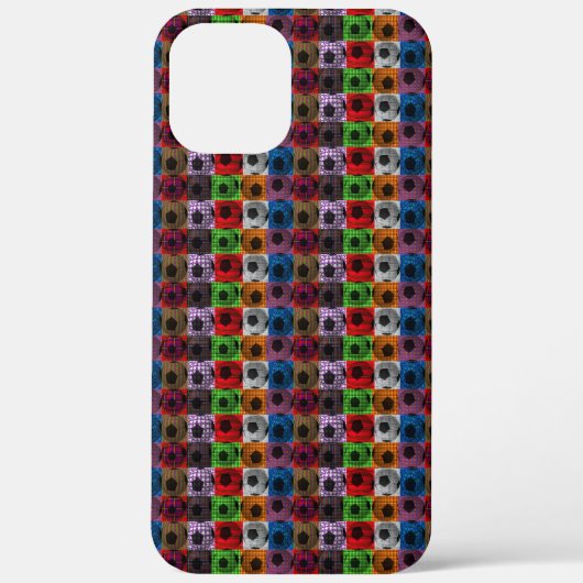 色数々ののサッカーボールポップ・アートのアートデザイン Case-Mate iPhoneケース (裏面)