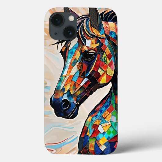 色数々ののステンドグラスのモザイク馬15 Case-Mate iPhoneケース (裏面)