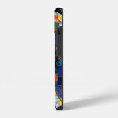 色数々ののステンドグラスのモザイク馬15 iPhoneケース (左側面)