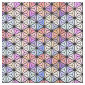 色数々ののステンドグラスの花 ファブリック (クローズアップ)