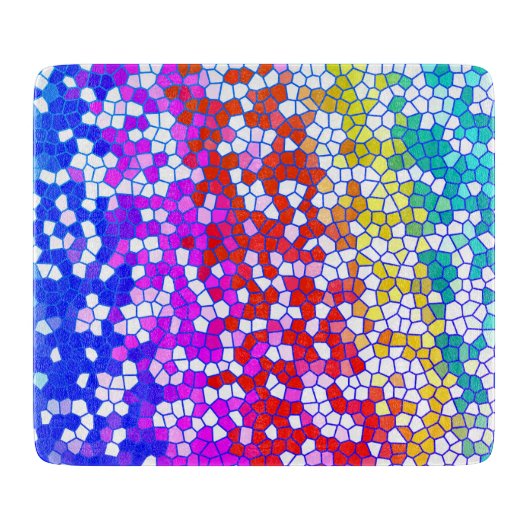 色数々ののステンドグラス カッティングボード (正面)
