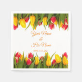 色数々ののチューリップブーケThunder_Cove スタンダードカクテルナプキン (正面)