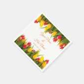 色数々ののチューリップブーケThunder_Cove スタンダードカクテルナプキン (角)