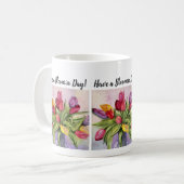 色数々ののチューリップ水彩花 コーヒーマグカップ (正面左)