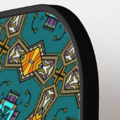 色数々ののドードル ピックルボールラケット (左詳細)