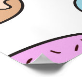 色数々ののドーナツ手描きのシームレスなパターン。 ポスター (角)