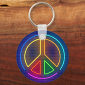 色数々ののネオン平和記号 キーホルダー (正面)