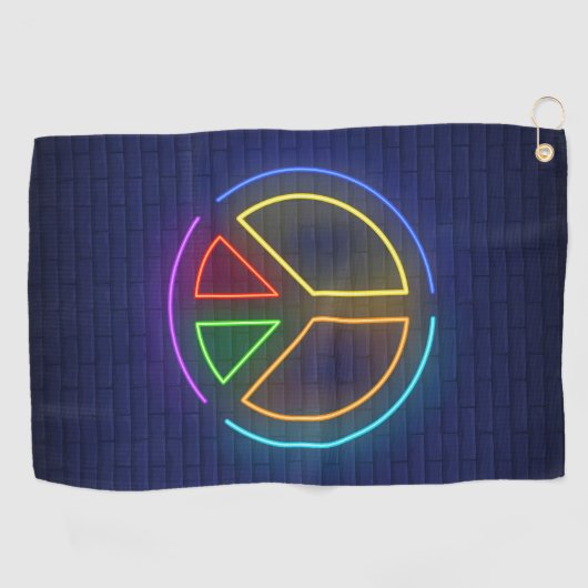 色数々ののネオン平和記号 ゴルフタオル (横)