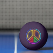 色数々ののネオン平和記号 卓球ボール (ネット)
