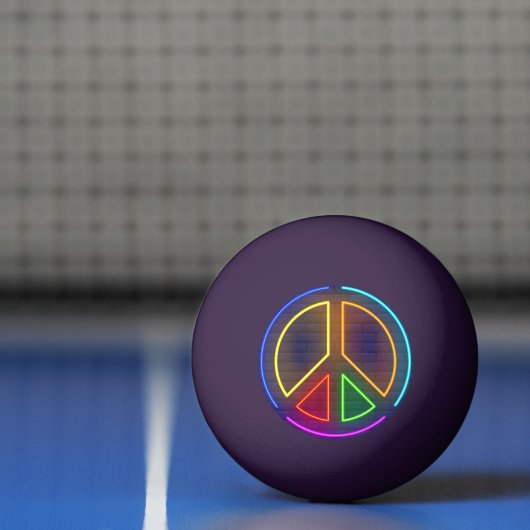 色数々ののネオン平和記号 卓球ボール (ネット)