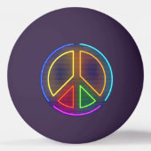 色数々ののネオン平和記号 卓球ボール (裏面)