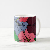 色数々ののハイビスカスの花#1 コーヒーマグカップ (正面右)