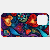 色数々ののハートと花 Case-Mate iPhoneケース (裏面 (横))