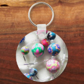 色数々ののビーズのネックレス キーホルダー (正面)