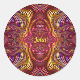 ～色数々ののフラクタルデザイン ラウンドシール