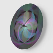 色数々ののフラクタル扇 ラージ壁時計 (傾斜)