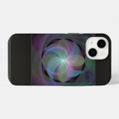 色数々ののフラクタル扇 iPhoneケース (裏面横)
