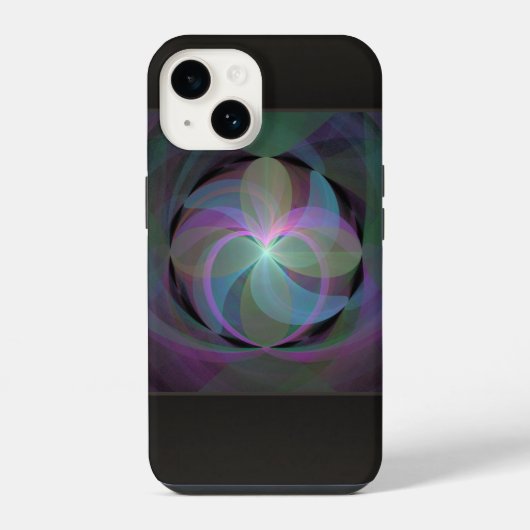 色数々ののフラクタル扇 iPhoneケース (裏面)