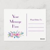 色数々ののフローラの考えブーケ ポストカード (裏面)