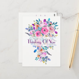 色数々ののフローラの考えブーケ ポストカード