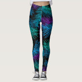 色数々ののヤシ葉 レギンス (正面)