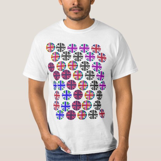 色数々ののユニオンジャック/フラグTシャツ Tシャツ (正面)