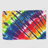 色数々ののレインボータイダイ ゴルフタオル (横)