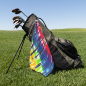 色数々ののレインボータイダイ ゴルフタオル (グリーン)