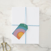 色数々ののレトロスタイル円 ギフトタグ (より糸付き)