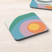 色数々ののレトロスタイル円 コースター (左側)