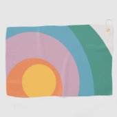 色数々ののレトロスタイル円 ゴルフタオル (横)