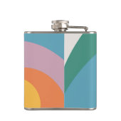 色数々ののレトロスタイル円 フラスク (裏面)