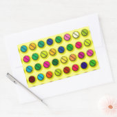 色数々のの丸薬 長方形シール (封筒)