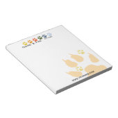 色数々のの付いた足のペットのア気にブル ノートパッド (アングル)