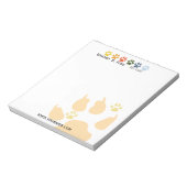 色数々のの付いた足のペットのア気にブル ノートパッド (回転)