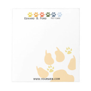 色数々のの付いた足のペットのア気にブル ノートパッド