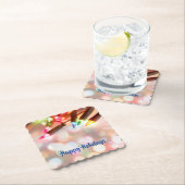 色数々のの光がクリスマス《写真》ぼけ味。 ペーパーコースター (インサイチュ)