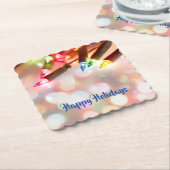 色数々のの光がクリスマス《写真》ぼけ味。 ペーパーコースター (アングル)