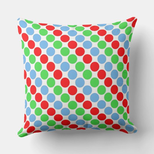 色数々のの大水玉模様60年代 クッション (裏面)