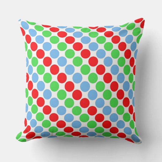 色数々のの大水玉模様60年代 クッション (正面)