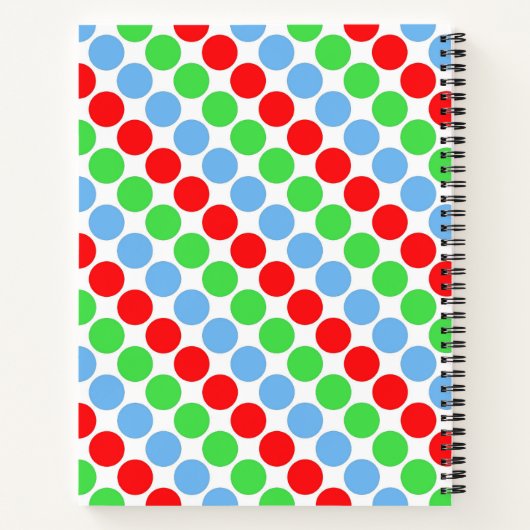 色数々のの大水玉模様60年代 ノートブック (裏面)
