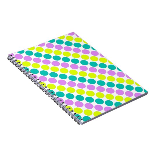 色数々のの大水玉模様60年代 ノートブック (右側)