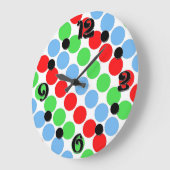 色数々のの大水玉模様60年代 ラージ壁時計 (傾斜)